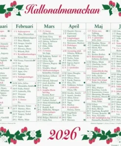 Väggkalender 2026 Stora Hallonalmanackan