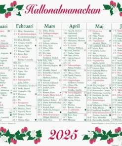 Väggkalender 2025 Stora Hallonalmanackan