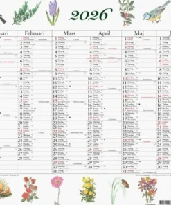 Väggkalender 2026 Stora Naturalmanackan