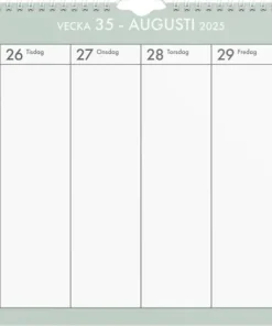 Väggkalender 2025-2026 Veckoplan
