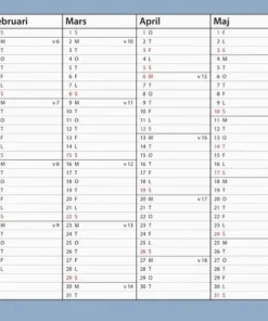 Väggkalender 2025-2026 Väggblad A4
