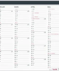 Väggkalender 2026 Väggblad Elegant 420x297mm